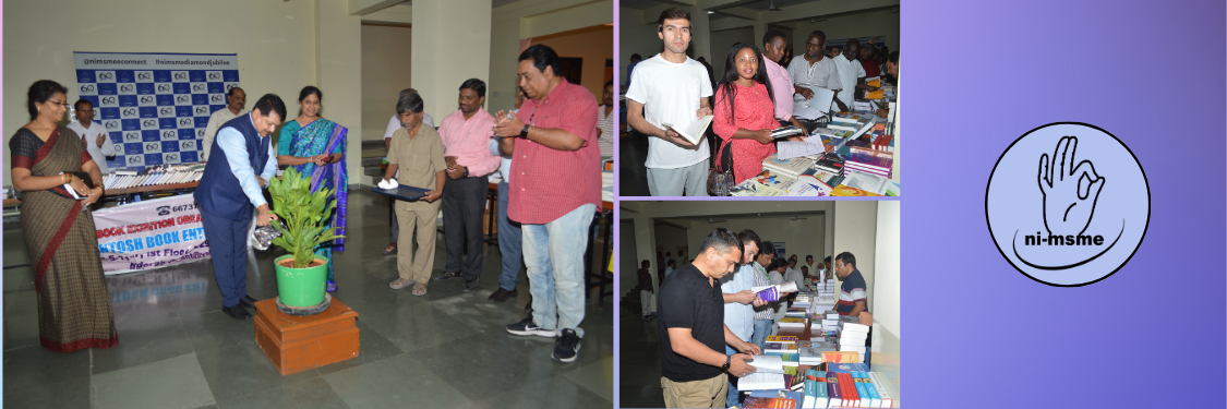 Dr. S.S. Acharya, CGM, SIDBI, New Delhi inaugurated the Book Exhibition for International participants at ni-msme