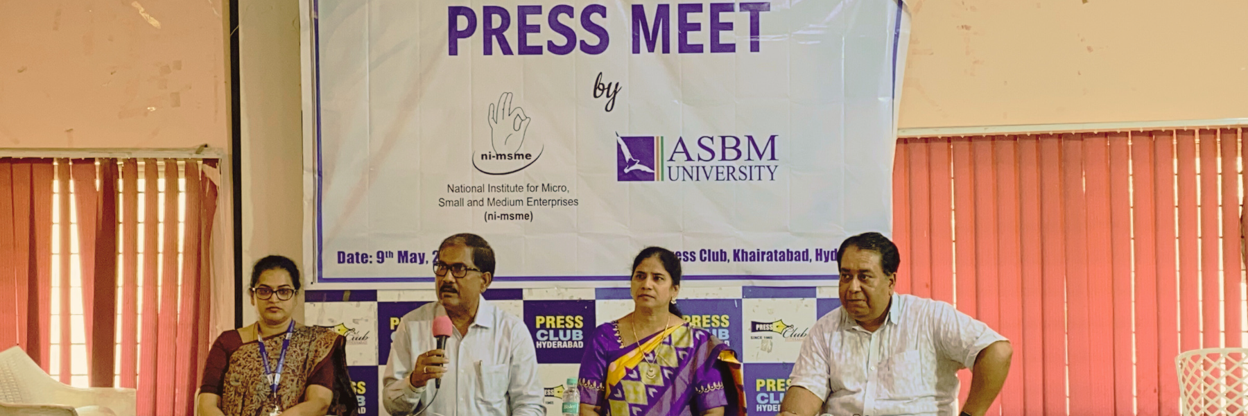 Press Meet on Launch of MBA-MSME Management Course in collaboration with ASBM University