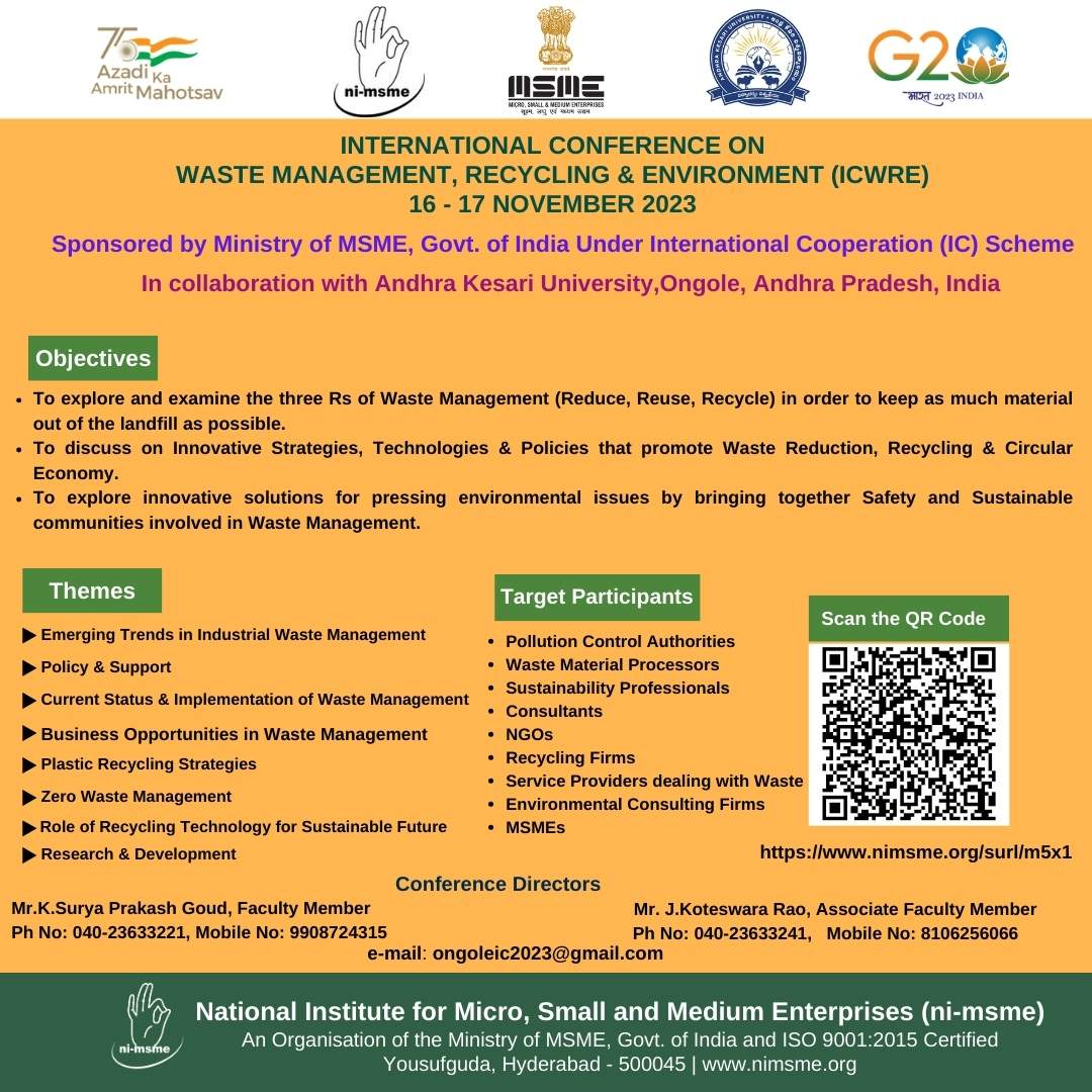 International Conference on Waste Management Recycling and Environment