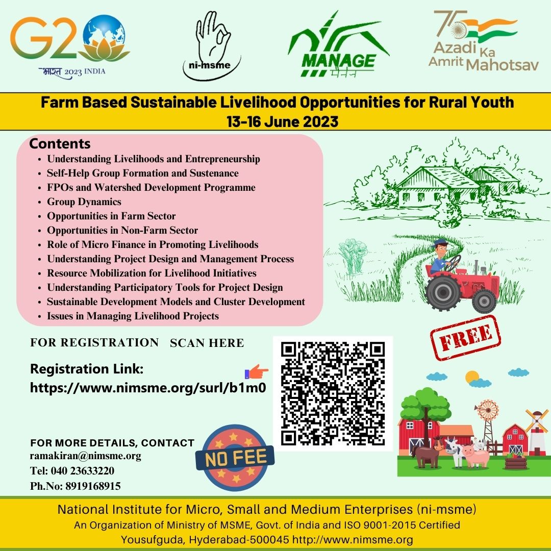 Farm Based Sustainable Livelihood Opportunities for Rural Youth ...