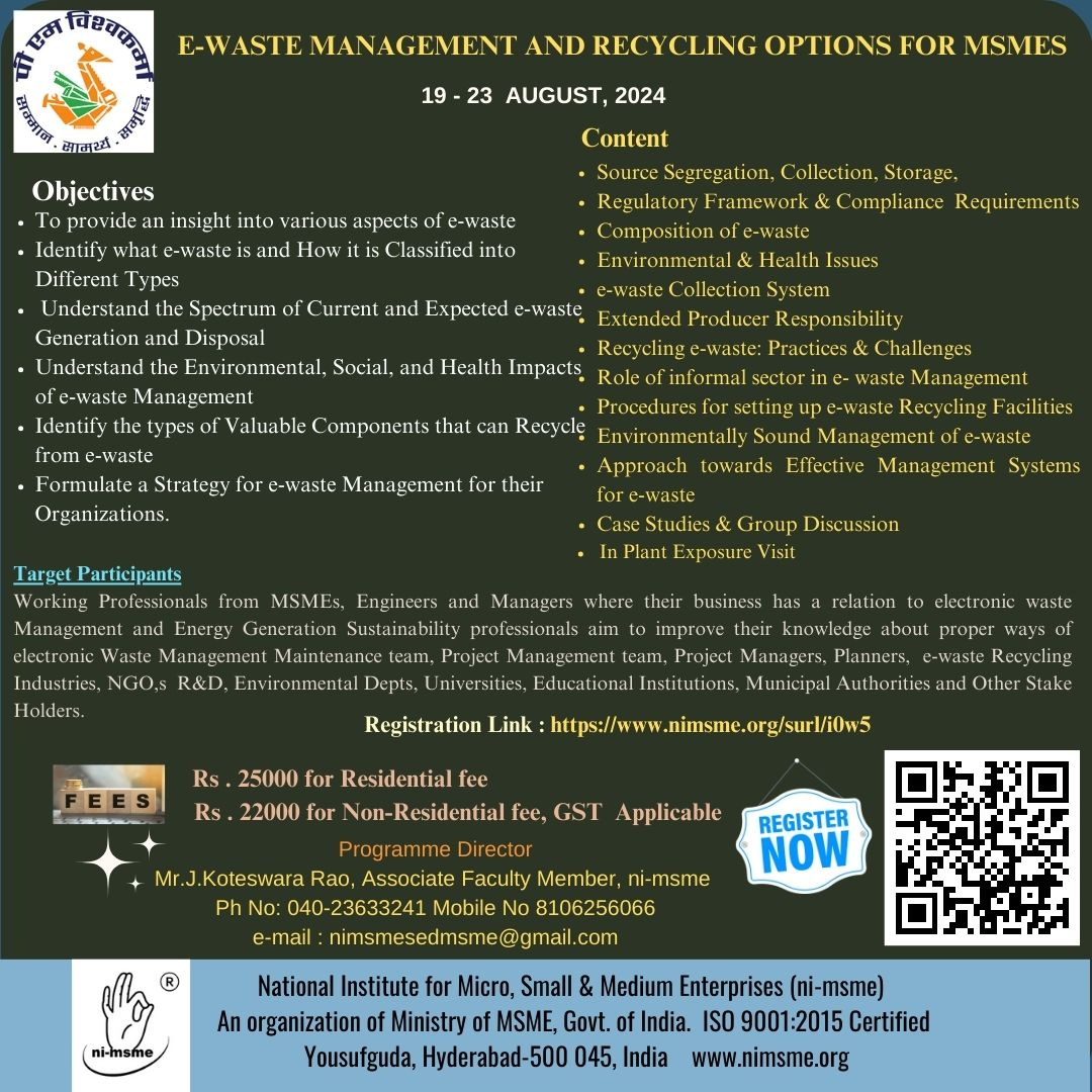 e - Waste Management & Recycling Options for MSMEs