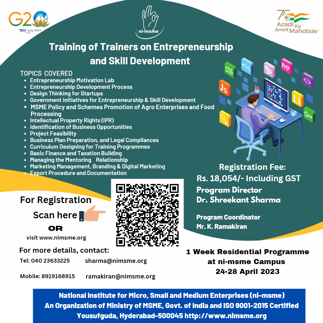 Training Of Trainers On Entrepreneurship And Skill Development ...