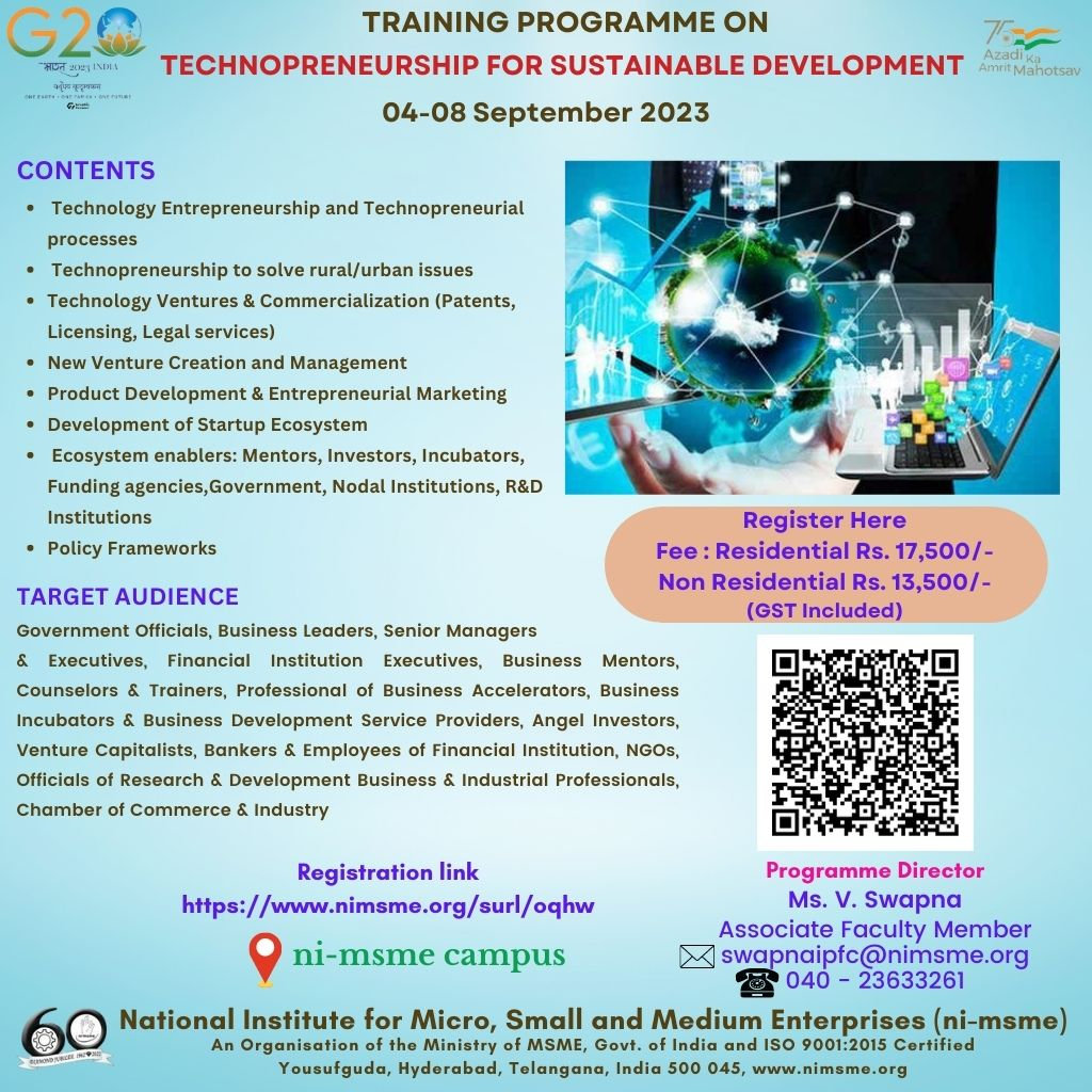 Technopreneurship for Sustainable Development | National Institute for ...